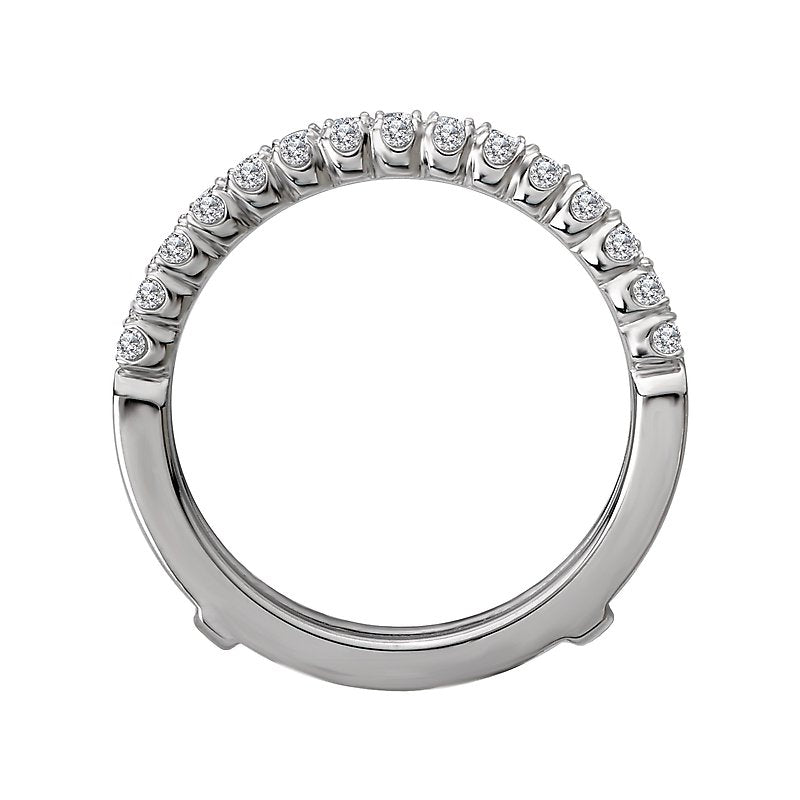 Glemera 14K White Gold Diamond Ring Guard - Matching Wedding Band