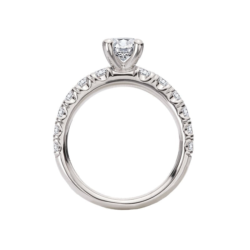Orbelle Diamond Semi-Mount Engagement Ring | 14K White Gold Oval 8x6mm