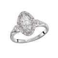Orbelle Oval Halo Semi-Mount Diamond Engagement Ring in 14K White Gold