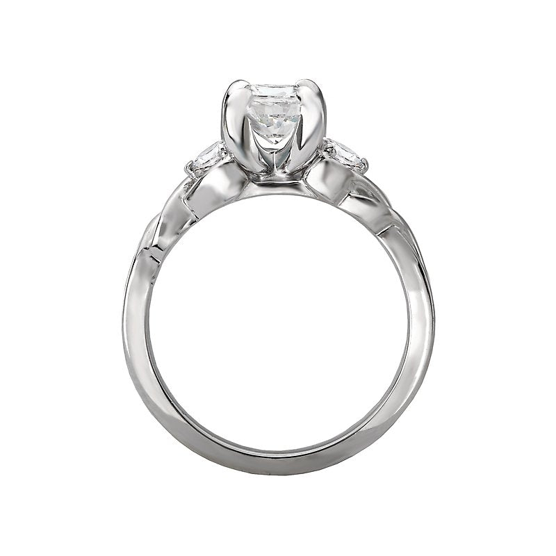 Orbelle 3 Stone Oval Diamond Engagement Ring in 18K White Gold