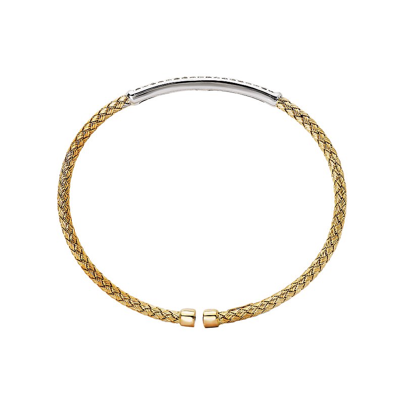 Luxora 14K Yellow Gold Diamond Paved Bangle Bracelet
