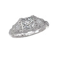 Vintage 18K White Gold Diamond Engagement Semi-Mount Ring