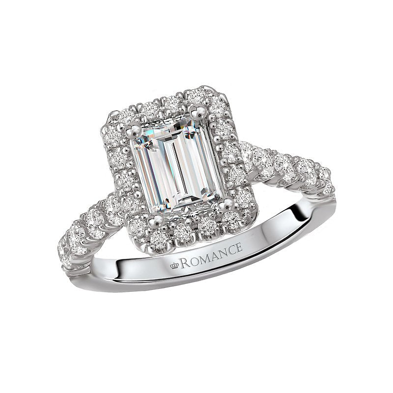 Orbelle Halo Semi-Mount Lab Grown Diamond Ring in 14K White Gold