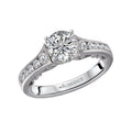 Orbelle Peg Head Semi-Mount Diamond Ring | Bandora 18K White Gold Engagement Ring