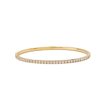 Luxora 14K Yellow Gold Diamond Flex Bangle Bracelet 3 CTW, 7