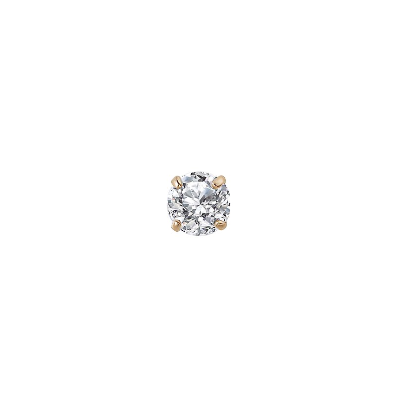 Luxora 14K Yellow Gold Cartilage Earring with 3mm Round Cubic Zirconia Stone