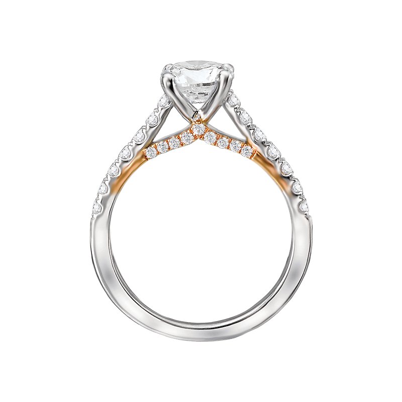 Bandora 14K White and Yellow Gold Semi-Mount Diamond Engagement Ring