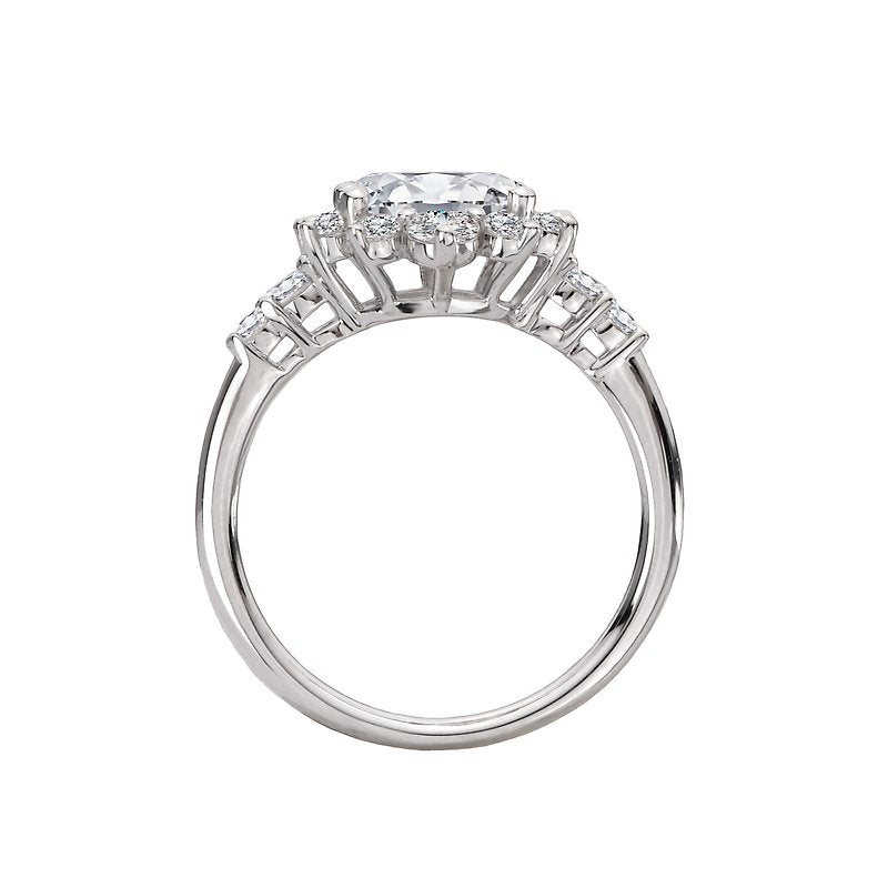 Orbelle Halo Oval Diamond Engagement Ring in 14K White Gold