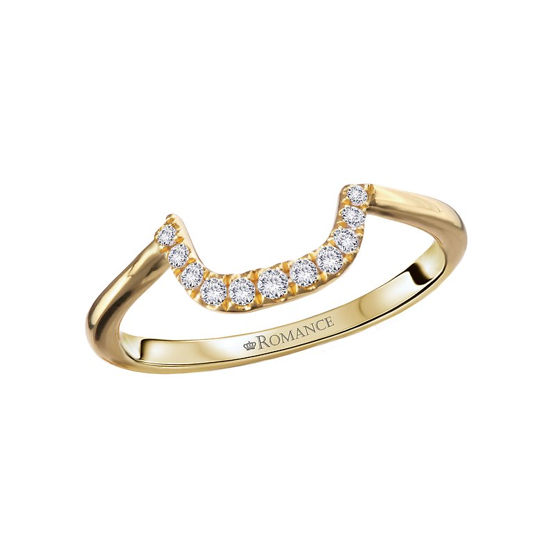 Orbelle Curved Front Diamond Wedding Band in 14K Yellow Gold