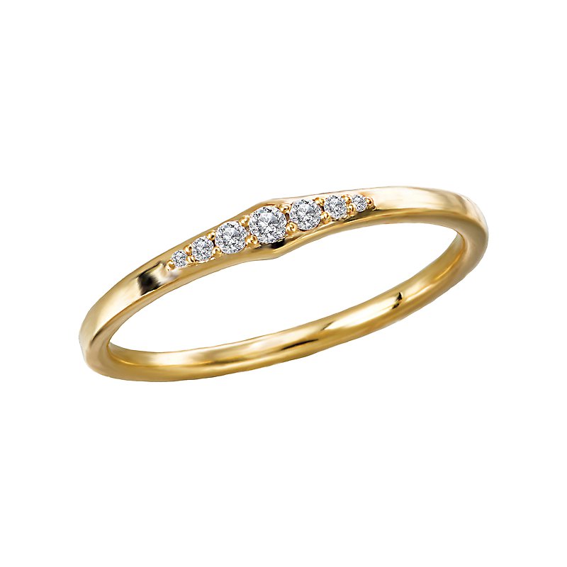Luxora 14K Yellow Gold Diamond Stackable Ring - Ladies Fashion Jewelry