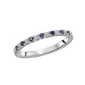 Luxora 14K White Gold Stackable Sapphire and Diamond Fashion Ring