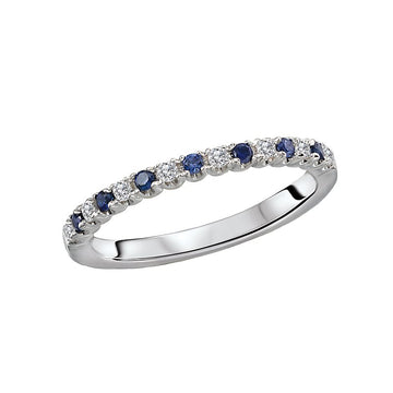 Luxora 14K White Gold Stackable Sapphire and Diamond Fashion Ring