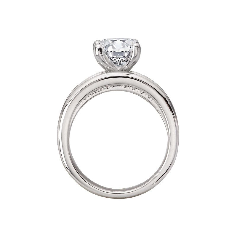 Orbelle Three Row Diamond Engagement Ring - 14K White Gold Semi-Mount