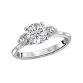 Glemera 3-Stone White Diamond Semi-Mount Engagement Ring in 14K White Gold