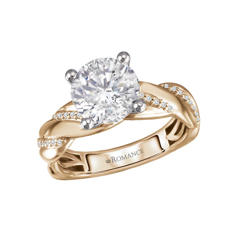 Orbelle 14K Yellow Gold Swirled Diamond Engagement Ring Semi-Mount