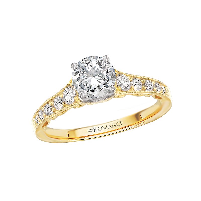 Bandora 14K Yellow Gold Graduated Diamond Engagement Semi-Mount Ring
