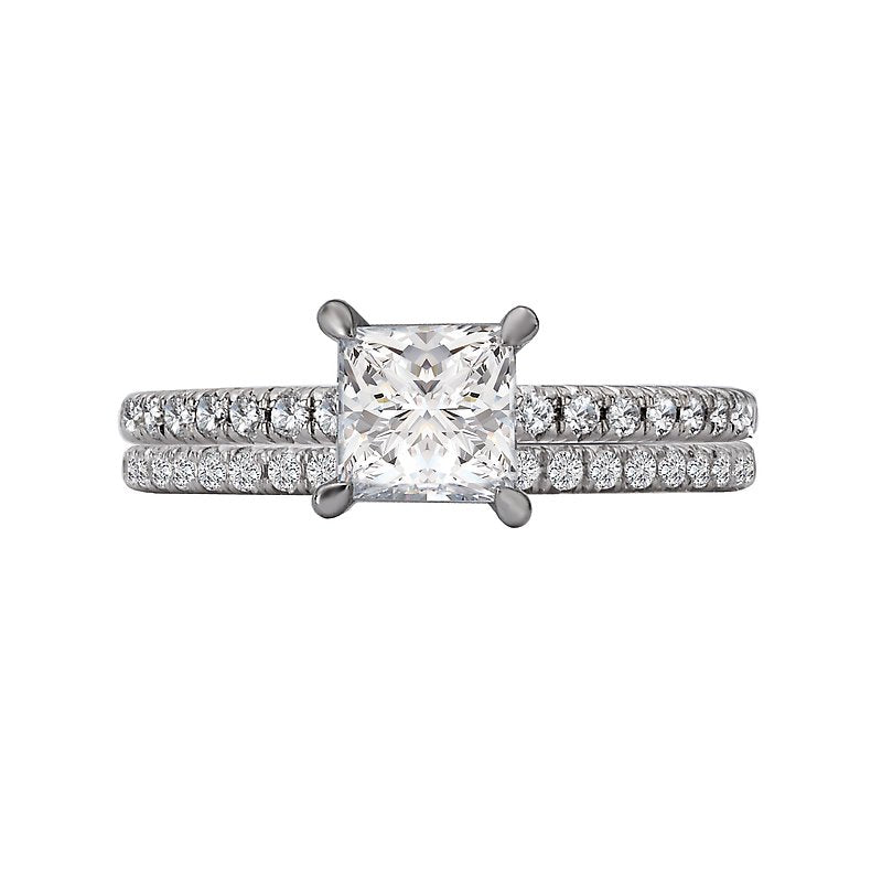 Orbelle White Gold Princess Cut Lab Grown Diamond Semi-Mount Ring