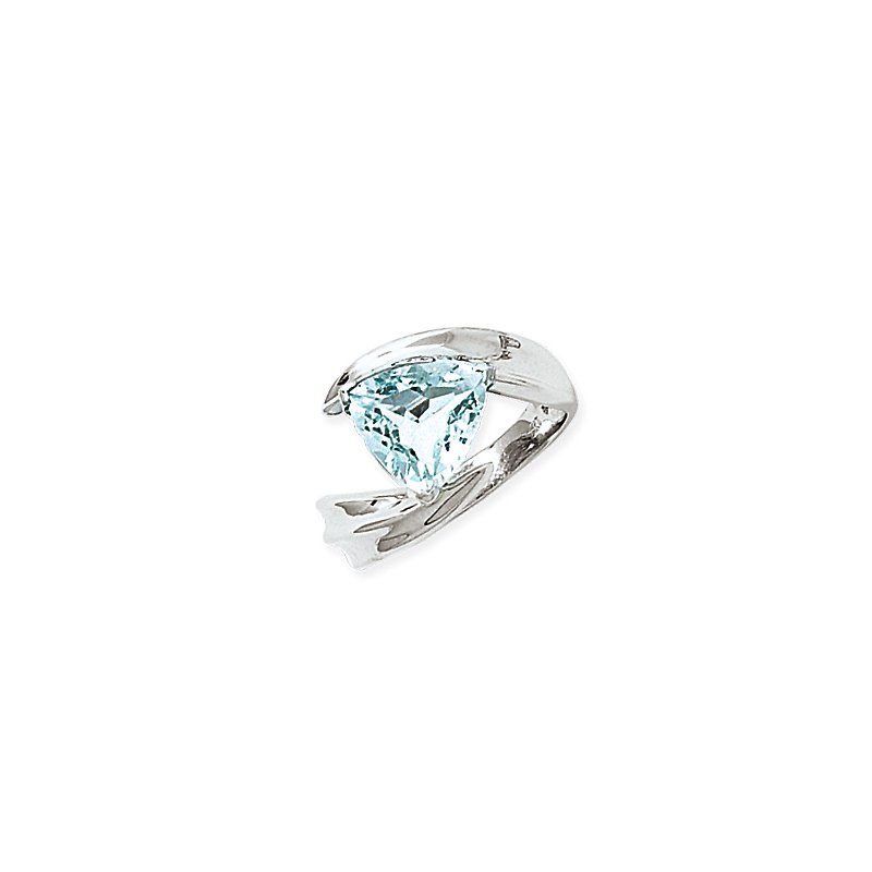 Aurenza Classics Trilliant Cut Aquamarine 14K White Gold Fashion Ring