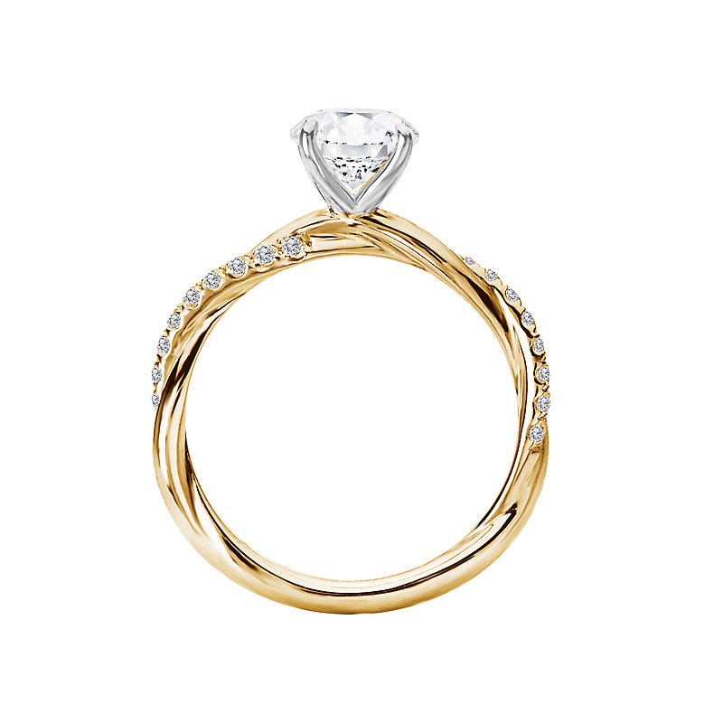 Orbelle Lab Grown Diamond Semi-Mount Engagement Ring - Bandora 14K Yellow Gold Twisted Band