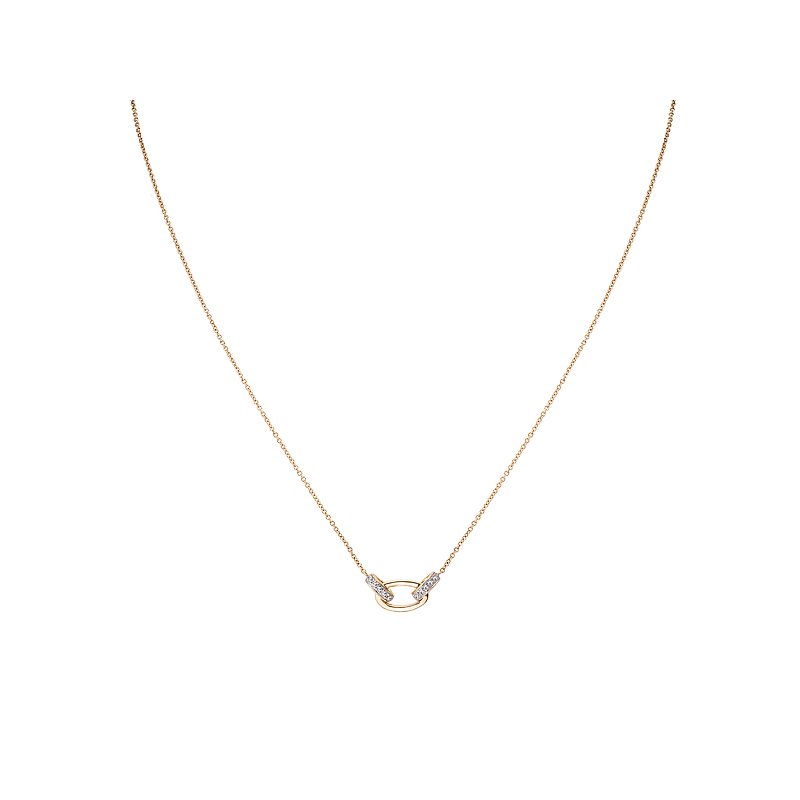 Luxora 14K Yellow Gold Diamond Triple Link Necklace