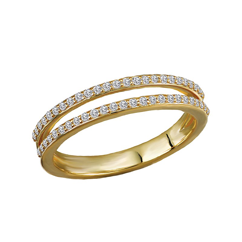 Luxora 14K Yellow Gold Diamond Fashion Wedding Band - Classic Round White Diamond Ring