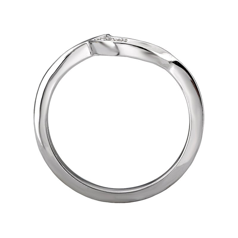 Orbelle Curved Wedding Band 18K White Gold with Round Brilliant Cut Diamonds