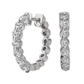 Luxora 14K White Gold Diamond Huggie Style Earrings