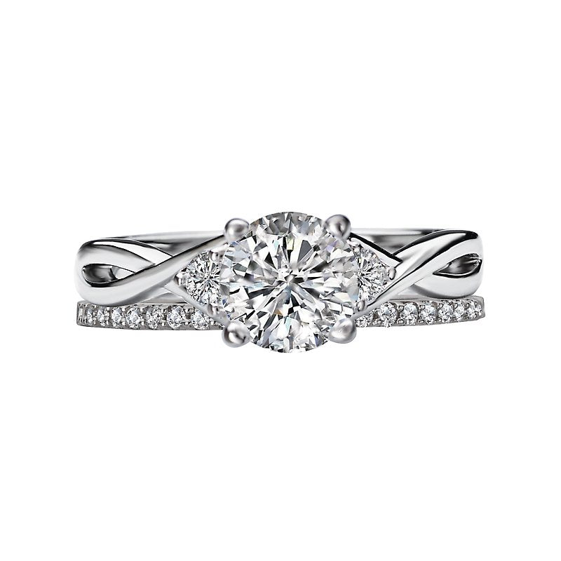 Orbelle 3-Stone Lab Grown Diamond White Gold Engagement Ring