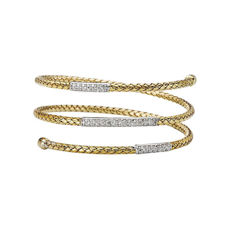 Luxora Ladies Fashion Diamond Bracelet - 14kt Yellow and White Gold with Round Diamonds