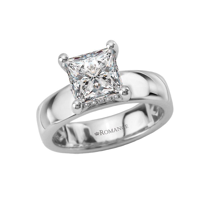 Orbelle 14K White Gold Hidden Halo Diamond Engagement Ring Semi-Mount