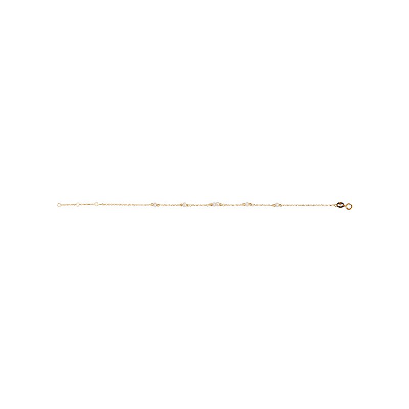 Luxora Italian 14kt Pearl and Bead Chain Bracelet - Adjustable Length