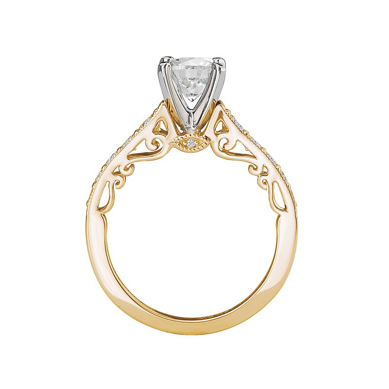 Bandora 14K Yellow Gold Graduated Diamond Engagement Semi-Mount Ring