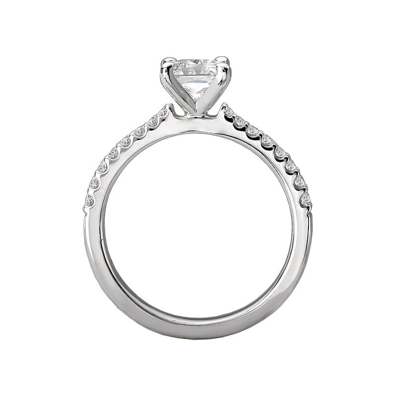 Glemera Bandora 14K White Gold Semi-Mount Princess Cut Diamond Ring