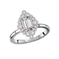 Orbelle Halo and Milgrain 14K White Gold Semi-Mount Engagement Ring