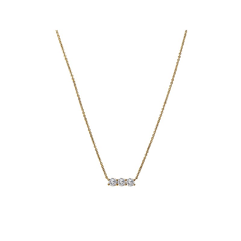 Aurenza Classics Lab Grown Diamond Fashion Necklace | 14K Yellow Gold Adjustable Rollo Chain