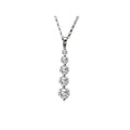 Luxora 14K White Gold Diamond Pendant - Round Cut Graduated Diamonds (1 Carat Total Weight)