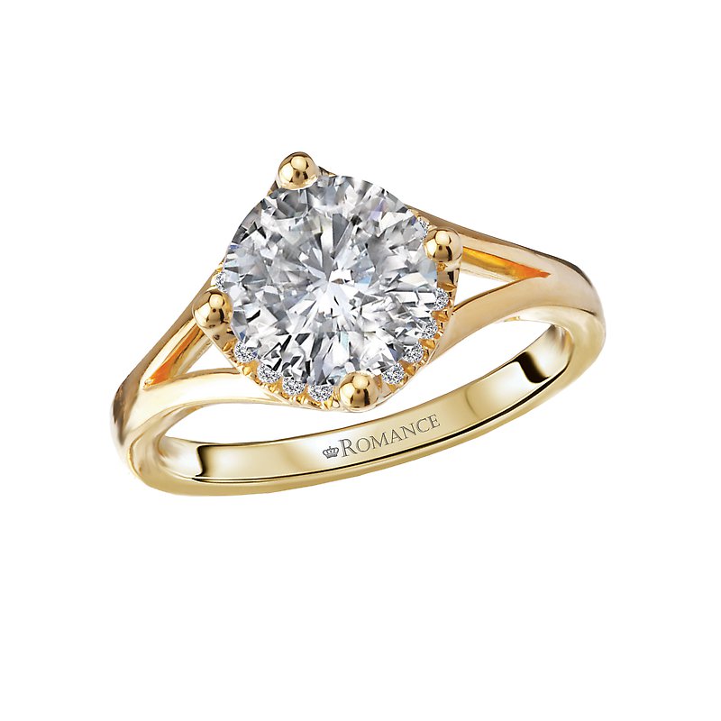 Orbelle 14K Yellow Gold Halo Diamond Engagement Ring
