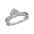 Orbelle Split Shank Semi-Mount Diamond Ring in 18K White Gold