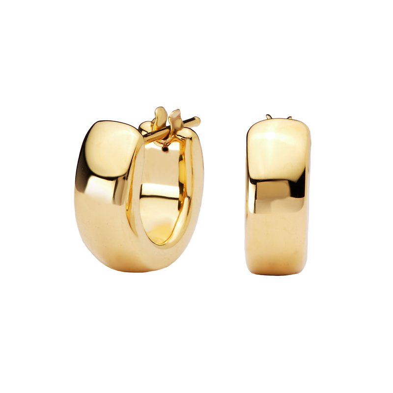 Luxora 14kt Gold Italian Hoop Huggie Earrings