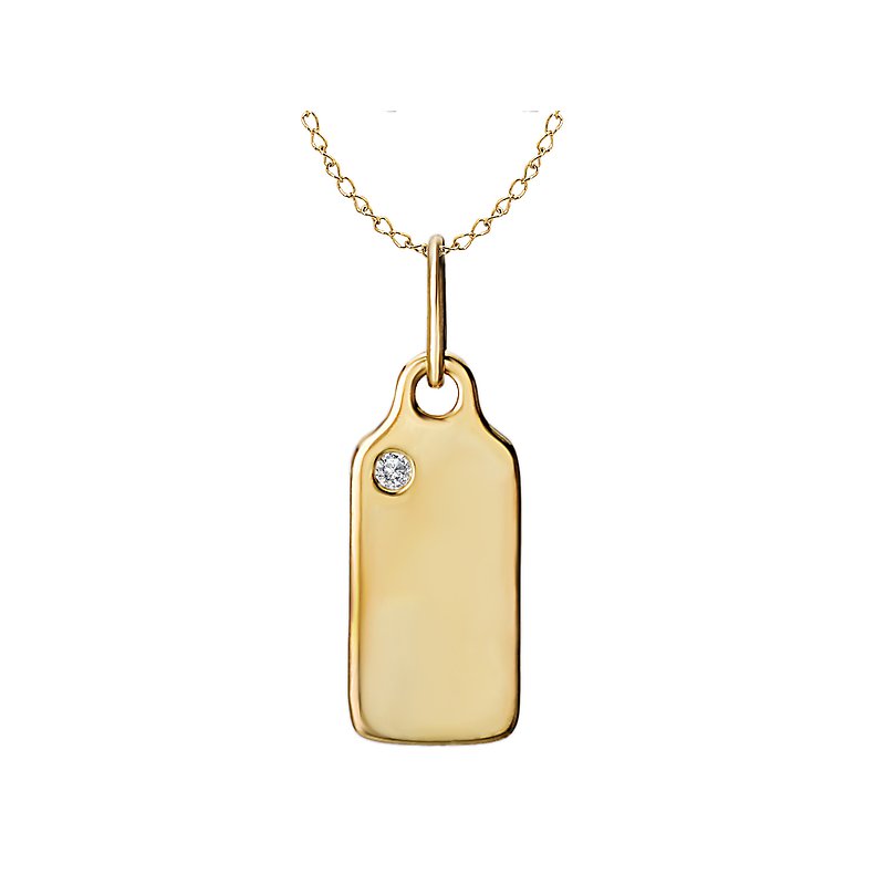 Luxora 14K Yellow Gold Rectangle Diamond Pendant