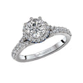 Orbelle Sapphire and Diamond Semi-Mount Ring - 14K White Gold Halo Engagement Ring