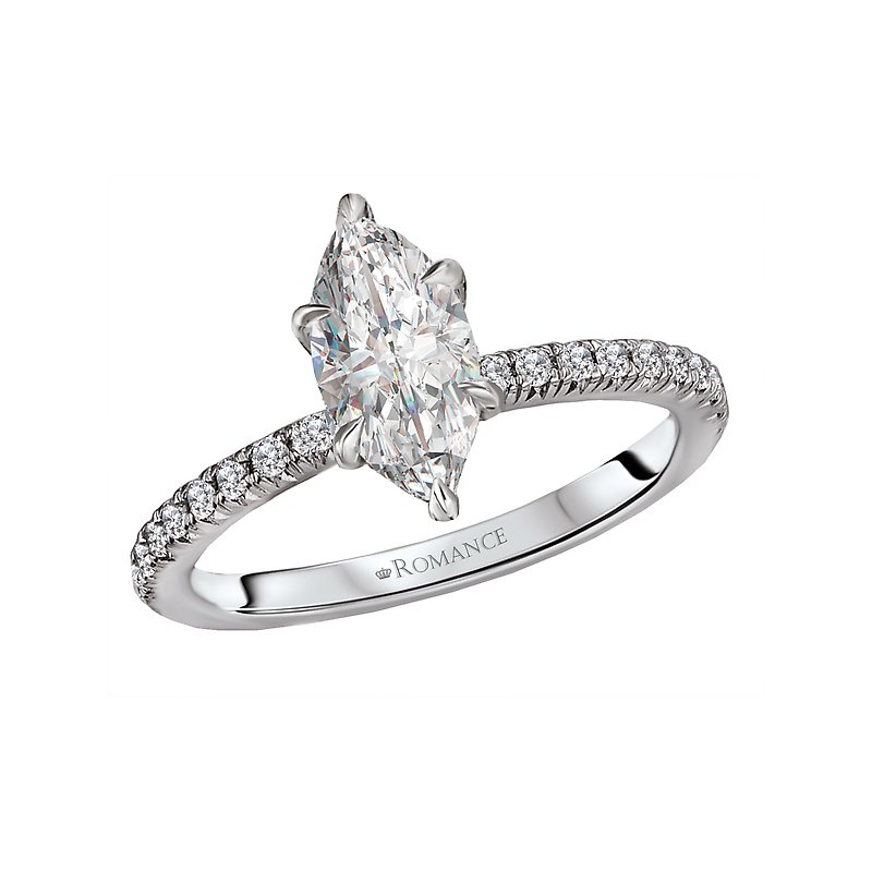 Orbelle 14K White Gold Marquise Diamond Semi-Mount Ring