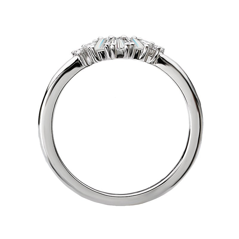 Glemera Diamond Nesting Band - 14K White Gold Curved Matching Band
