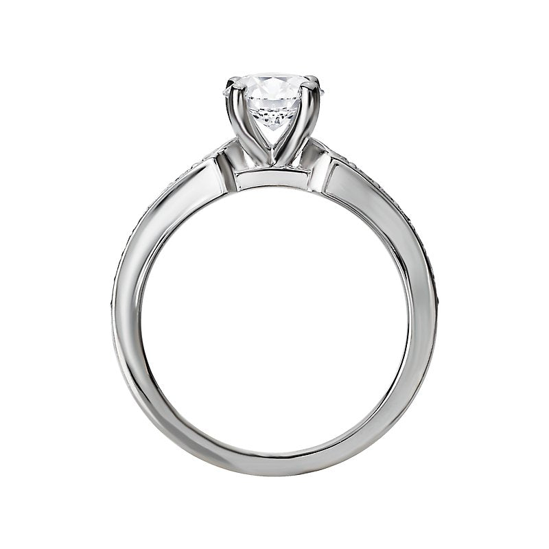 14K White Gold Oval Cut Diamond Semi-Mount Engagement Ring