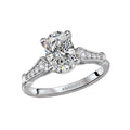 Orbelle Art Deco White Gold Diamond Engagement Ring - Bandora Oval Semi-Mount Design