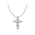 Luxora Diamond Cross Pendant | 14K White Gold Round Religious Pendant
