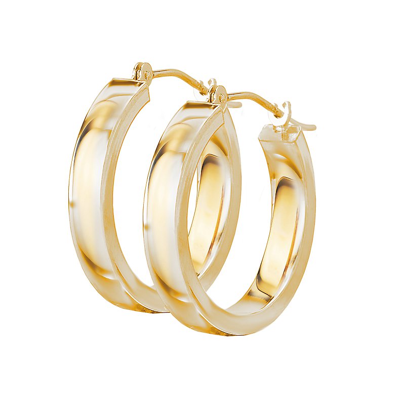 Chic 14kt Yellow Gold Hollow Hoop Earrings - Luxora Essential Collection