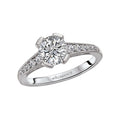 Vintage 14K White Gold Diamond Semi-Mount Ring for 6.5mm Round Stone