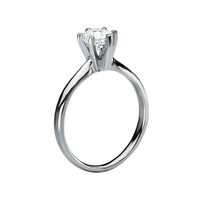 Glemera 14K White Gold Solitaire Diamond Ring - Round 3/4 ctw