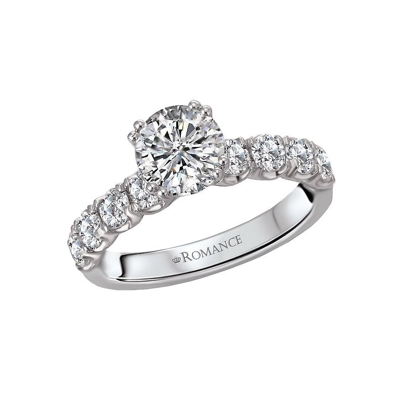 Bandora 14K White Gold 8-Stone Semi-Mount Lab Grown Diamond Engagement Ring